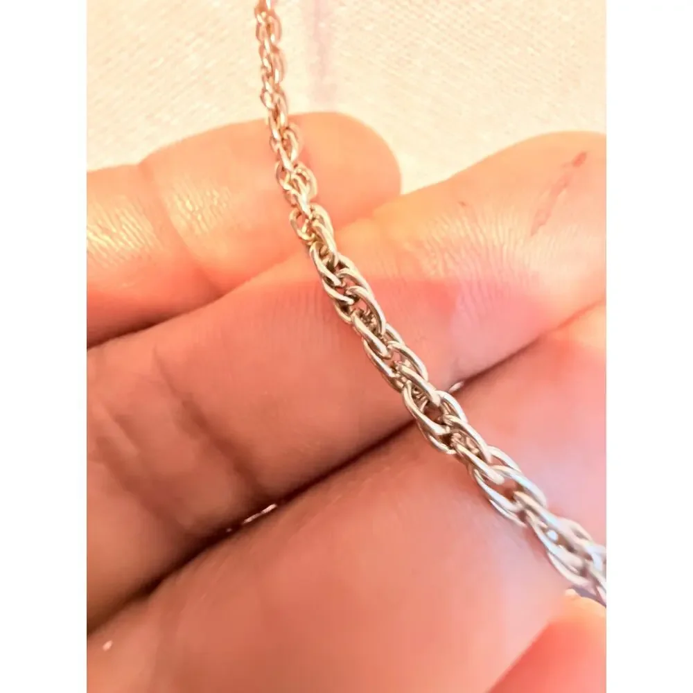 Vintage Silver Tone Chain Necklace 22”
